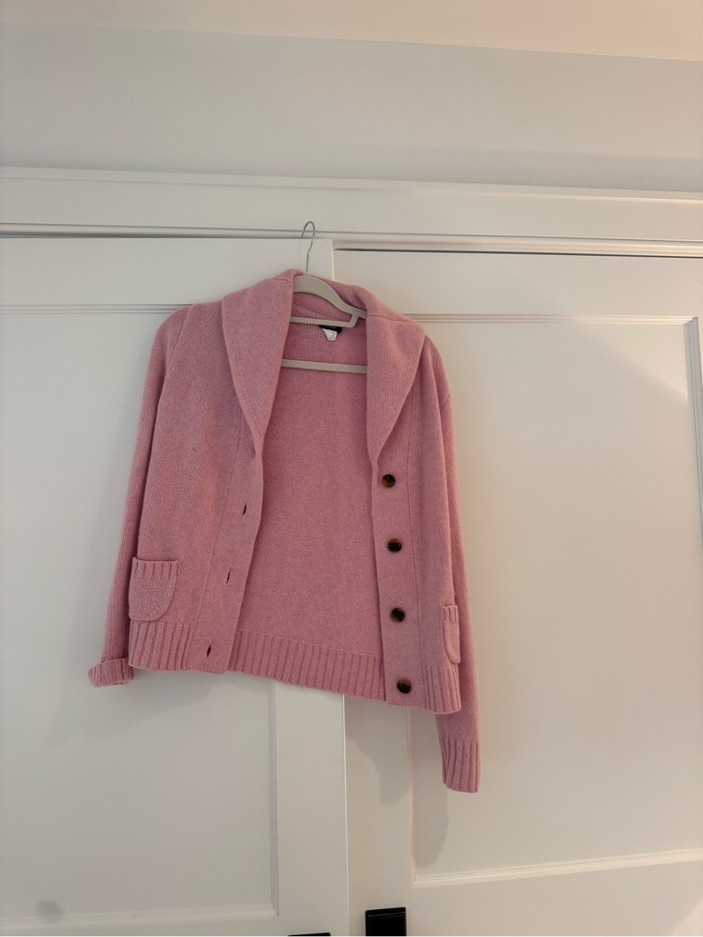 J. Crew Pink Shawl-Collar Button Cardigan